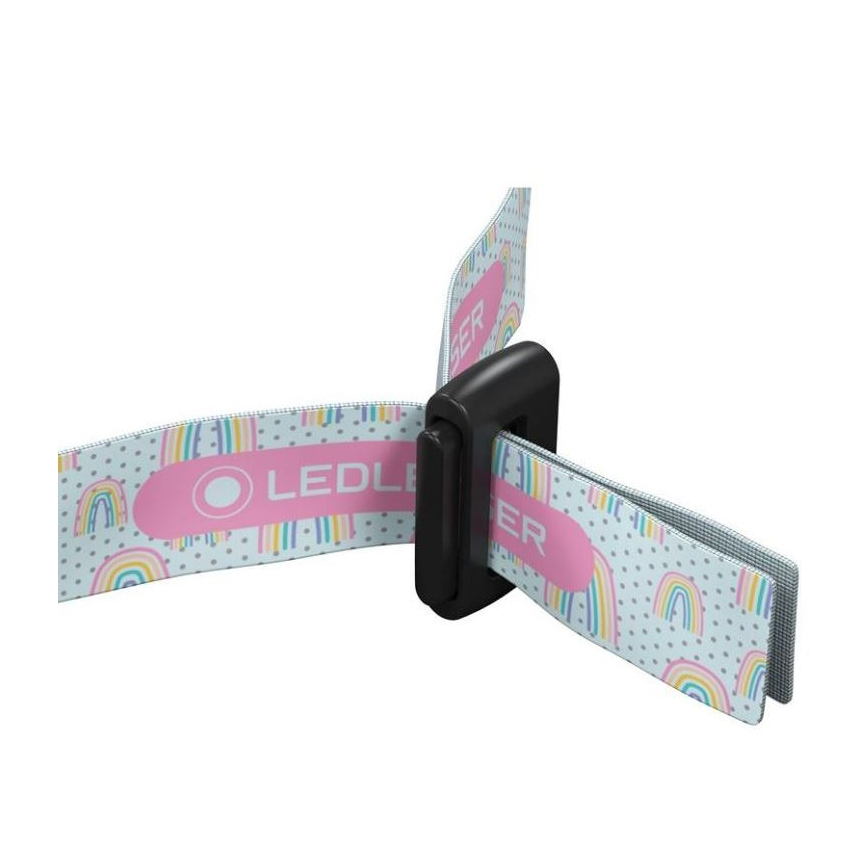 Ledlenser KIDLED4R RAINBOW - uzlādējams bērnu LED galvas lukturis ar regulējamu spilgtumu, IPX4, 40 lm, 18 h, violets