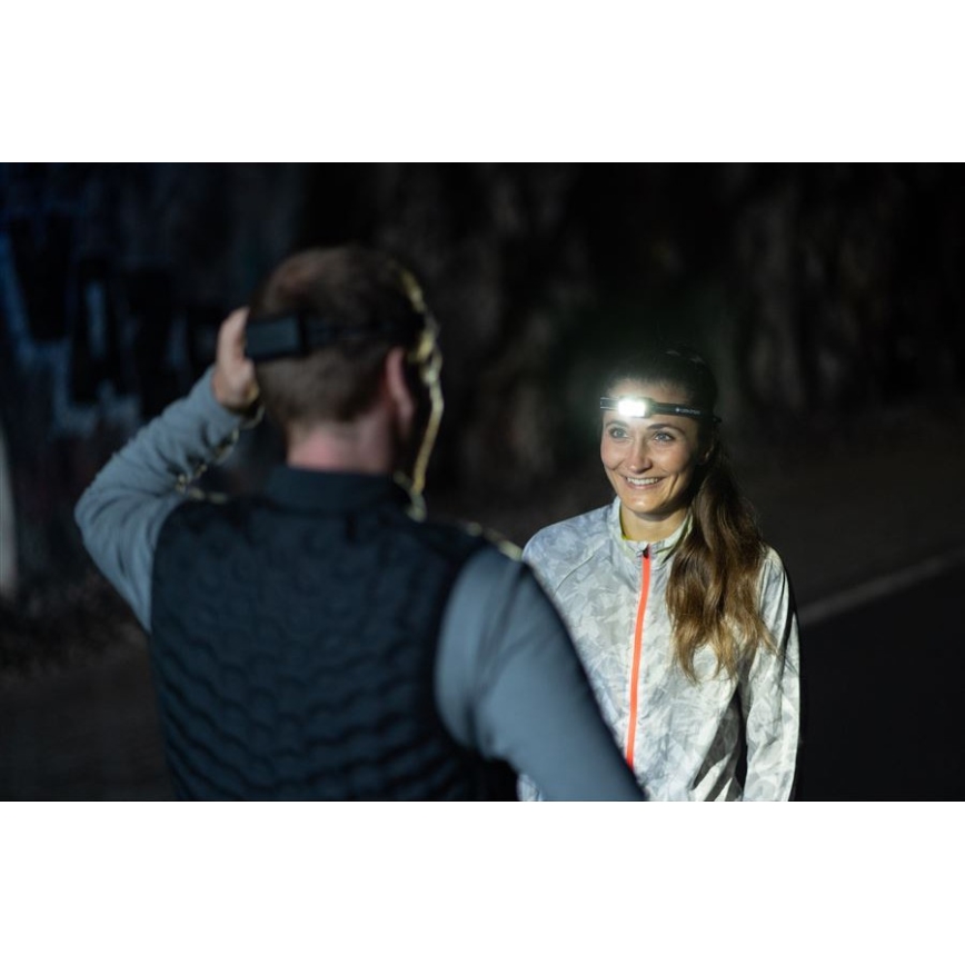 Ledlenser NEO5R - uzlādējamā LED galvas lampa ar regulējamu spilgtumu LED/1800 mAh IP54 600 lm 35 h melna/balta