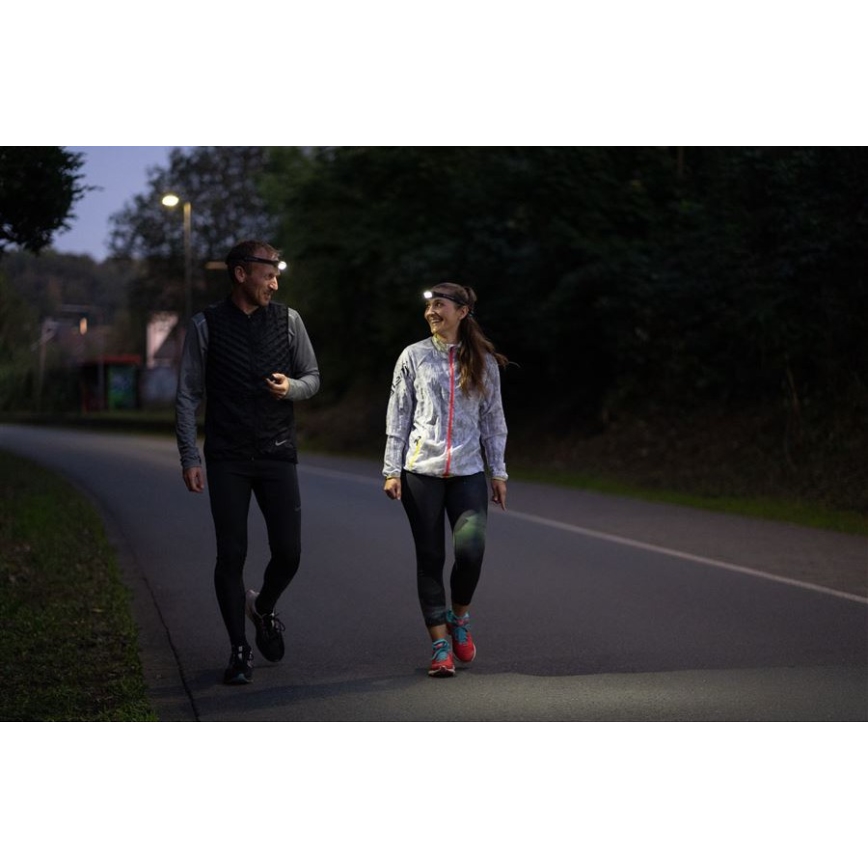 Ledlenser NEO5R - uzlādējamā LED galvas lampa ar regulējamu spilgtumu LED/1800 mAh IP54 600 lm 35 h melna/balta