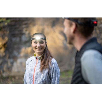 Ledlenser NEO5R - uzlādējamā LED galvas lampa ar regulējamu spilgtumu LED/1800 mAh IP54 600 lm 35 h melna/balta