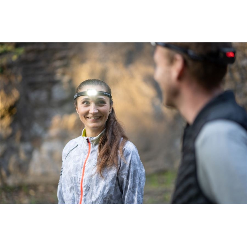 Ledlenser NEO5R - uzlādējamā LED galvas lampa ar regulējamu spilgtumu LED/1800 mAh IP54 600 lm 35 h melna/balta