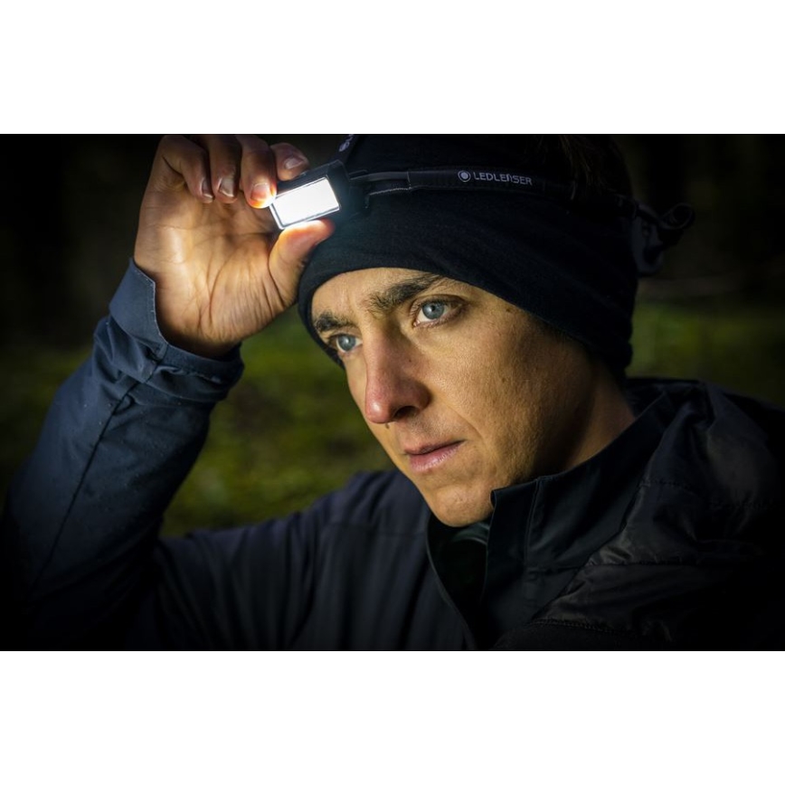 Ledlenser NEO9R - regulējams LED uzlādējamais galvas lukturis LED/5000 mAh IP54 1200 lm 120h melns/zils