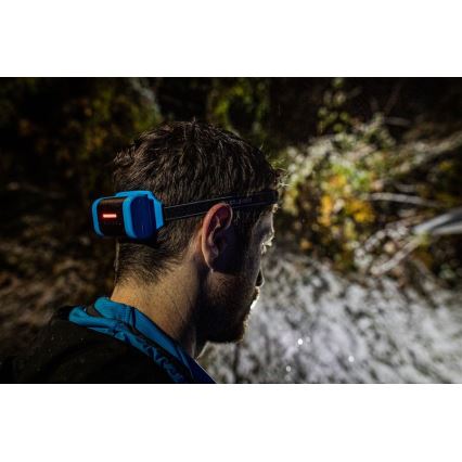 Ledlenser NEO9R - regulējams LED uzlādējamais galvas lukturis LED/5000 mAh IP54 1200 lm 120h melns/zils