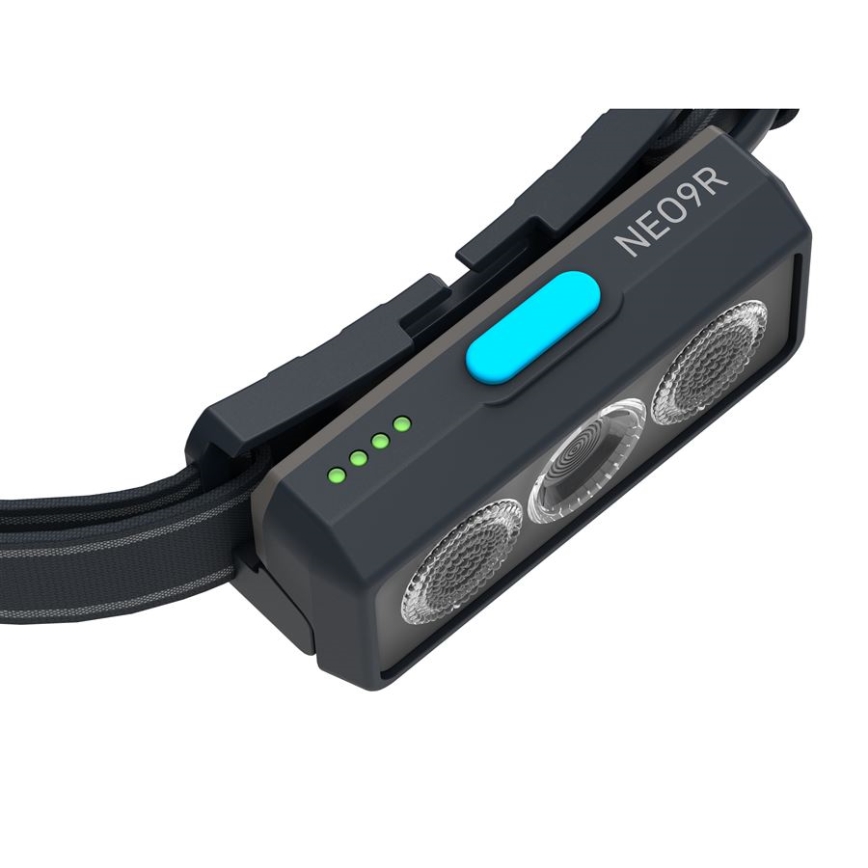 Ledlenser NEO9R - regulējams LED uzlādējamais galvas lukturis LED/5000 mAh IP54 1200 lm 120h melns/zils