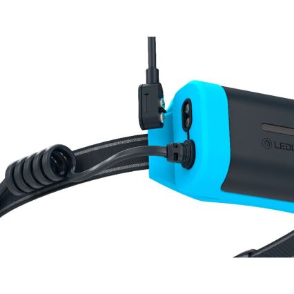 Ledlenser NEO9R - regulējams LED uzlādējamais galvas lukturis LED/5000 mAh IP54 1200 lm 120h melns/zils