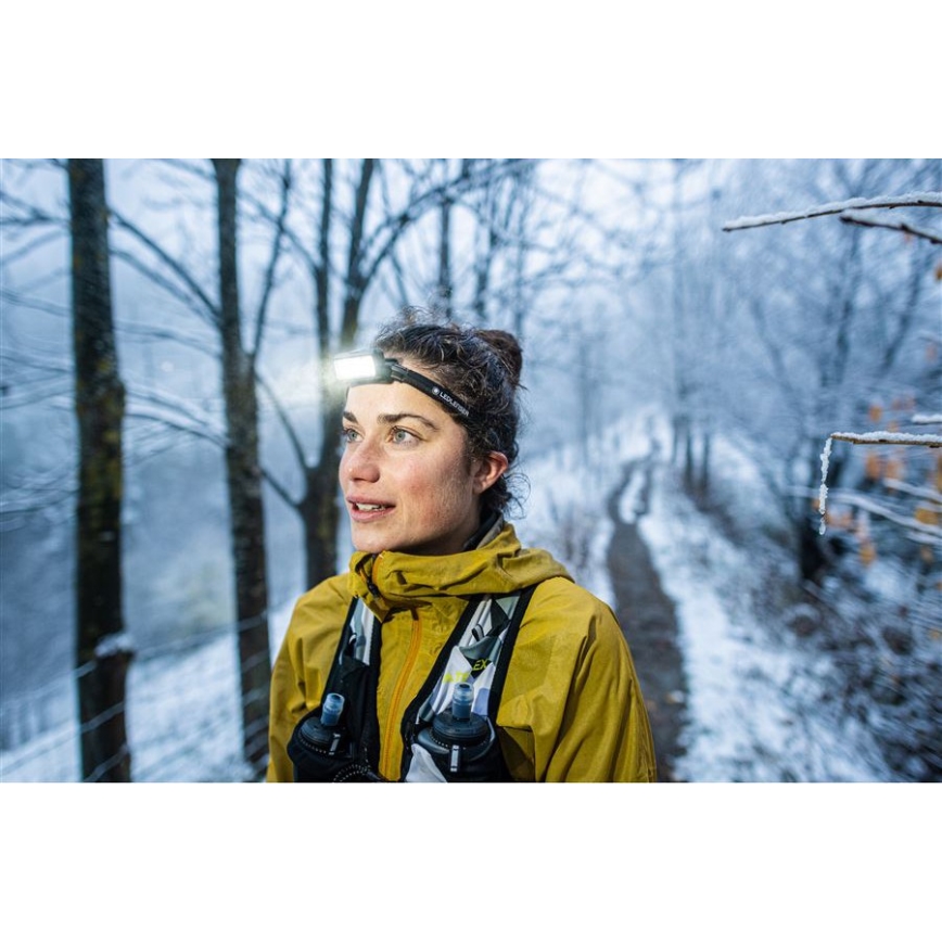 Ledlenser NEO9R - LED uzlādējama galvas lampa ar regulējamu spilgtumu LED/5000 mAh IP54 1200 lm 120 h melna/pelēka