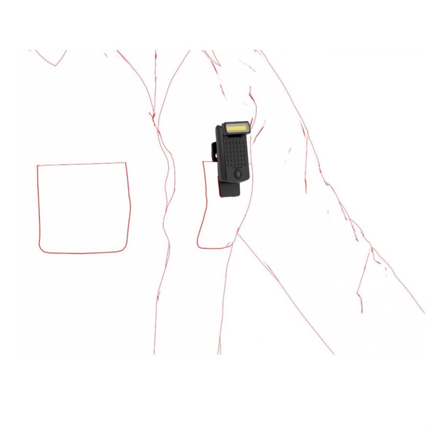 Ledlenser W1R - uzlādējams darba lukturis ar klipu, regulējams spilgtums, LED, 740 mAh, IP54, 220 lm