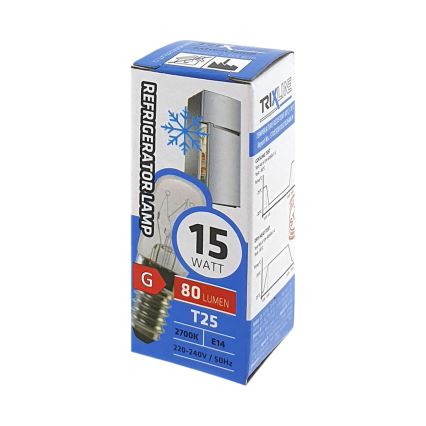 Ledusskapja spuldze T25 E14/15W/230V 2700K