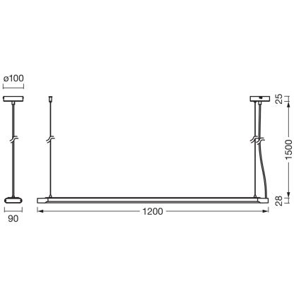 Ledvance - Aptumšojams piekaramais LED gaismeklis OFFICE LINE LED/40W/230V