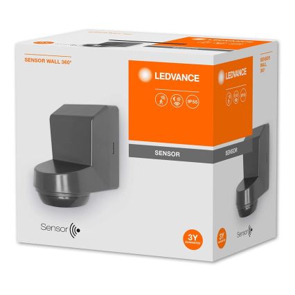 Ledvance - Āra infrasarkanais kustību sensors 230V IP55 antracīta