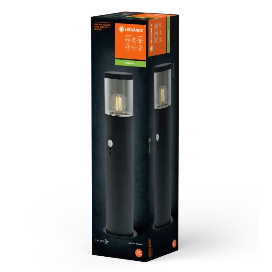 Ledvance - Āra lampa ar sensoru EBRO 1xE27/20W/230V IP44