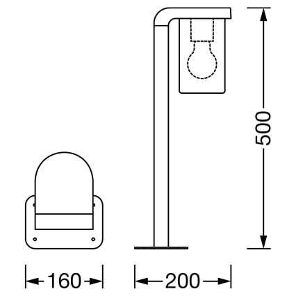 Ledvance - Āra lampa CASCADE 1xE27/25W/230V IP44 50 cm