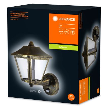 Ledvance - Āra sienas gaisma ar sensoru ENDURA 1xE27/60W/230V IP44