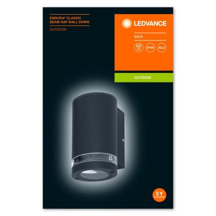 Ledvance - Āra sienas gaismeklis BEAM 1xGU10/35W/230V IP44