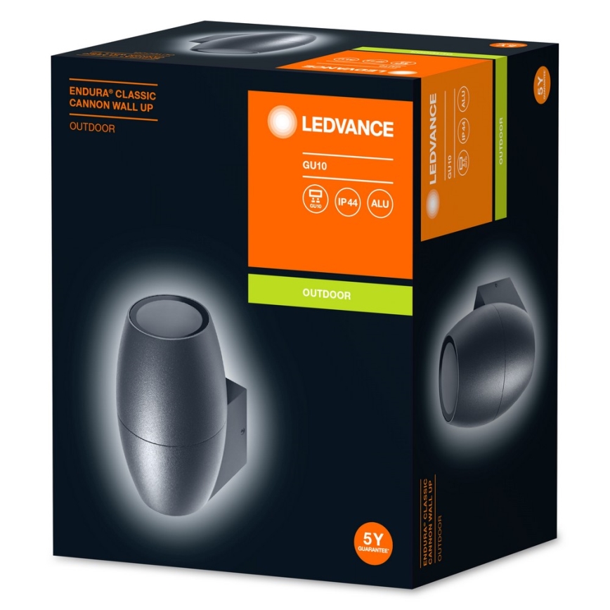 Ledvance - Āra sienas gaismeklis CANNON 1xGU10/35W/230V IP44