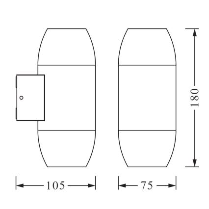 Ledvance - Āra sienas gaismeklis CANNON 2xGU10/35W/230V IP44