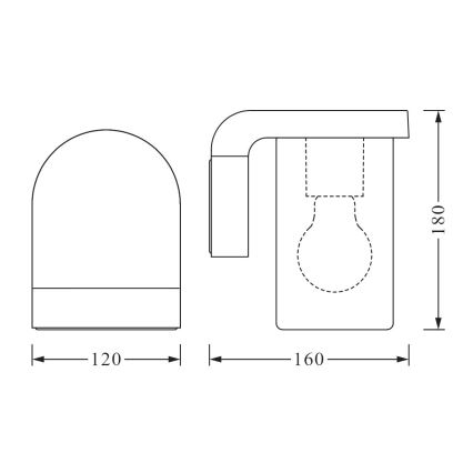 Ledvance - Āra sienas gaismeklis CASCADE 1xE27/25W/230V IP44