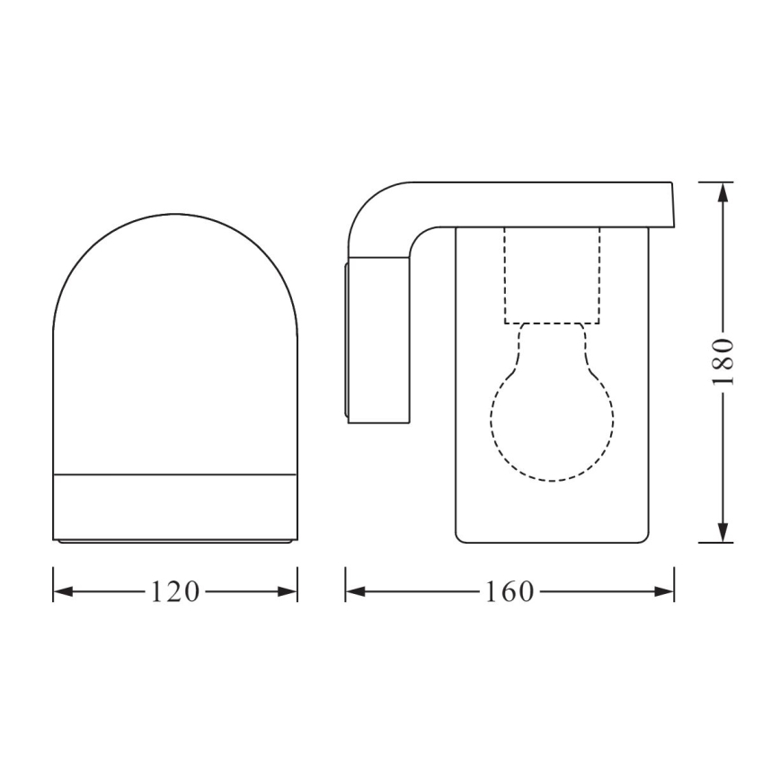 Ledvance - Āra sienas gaismeklis CASCADE 1xE27/25W/230V IP44
