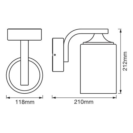 Ledvance - Āra sienas gaismeklis CYLINDER 1xE27/60W/230V IP43 balts