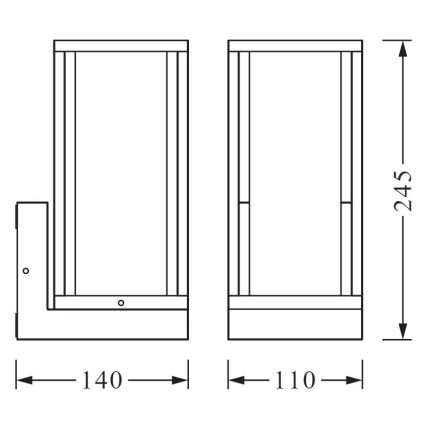 Ledvance - Āra sienas gaismeklis FRAME 1xE27/60W/230V IP44