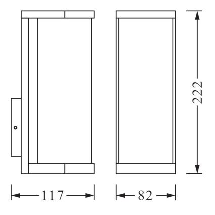 Ledvance - Āra sienas gaismeklis TUBULAR 1xE27/60W/230V IP44