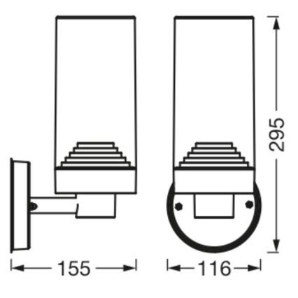 Ledvance - Āra sienas lampa AMBER 1xE27/20W/230V IP44