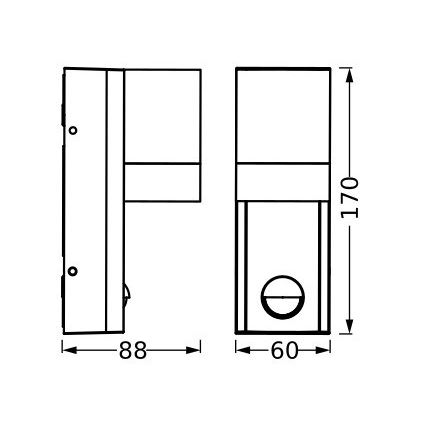 Ledvance - Āra sienas lampa ar sensoru ISIDOR 1xGU10/35W/230V IP65