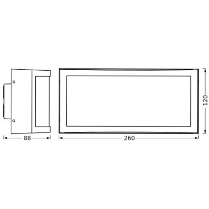 Ledvance - Āra sienas lampa CUADRA 1xE27/40W/230V IP65