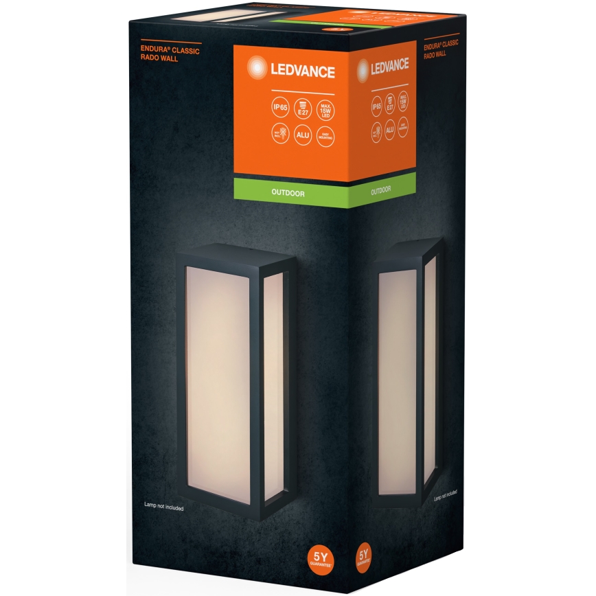 Ledvance - Āra sienas lampa RADO 1xE27/18W/230V IP65