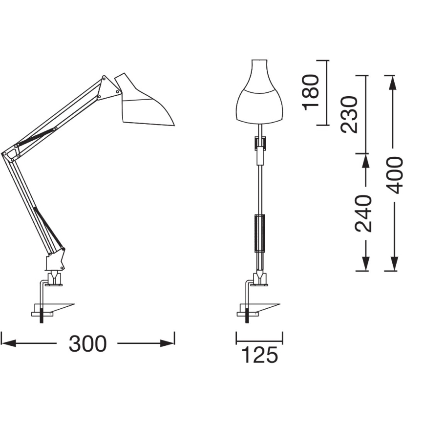 Ledvance - Galda lampa ar skavu OFFICE LINE 1xE27/11W/230V melna