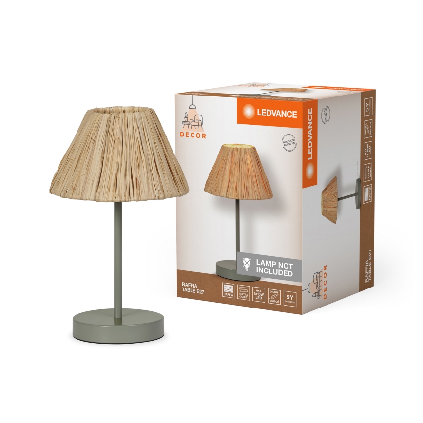 Ledvance - Galda lampa DECOR RAFFIA 1xE27/15W/230V raffia bast