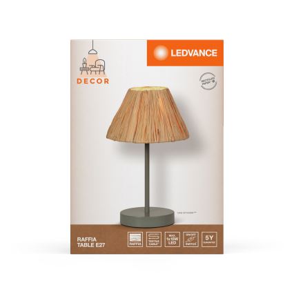 Ledvance - Galda lampa DECOR RAFFIA 1xE27/15W/230V raffia bast