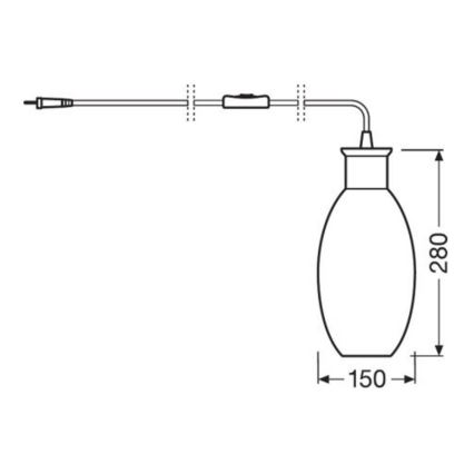 Ledvance - Galda lampa GRAPE 1xE27/40W/230V oranža