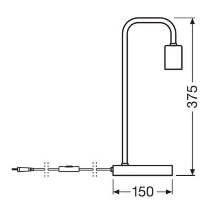 Ledvance - Galda lampa PIPE 1xE27/40W/230V