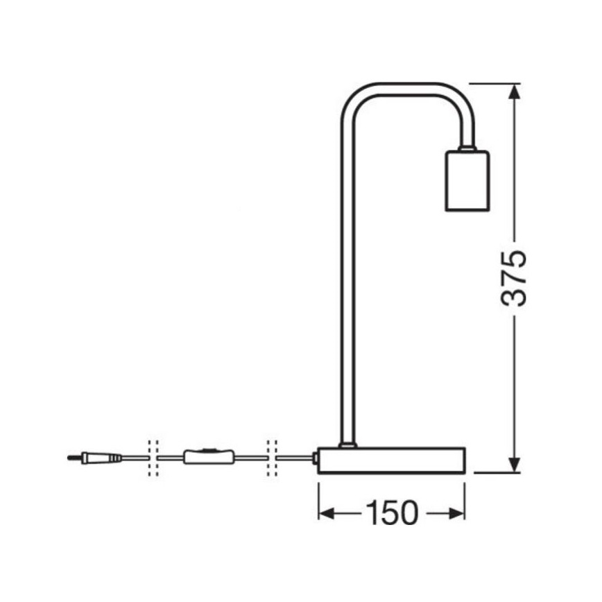 Ledvance - Galda lampa PIPE 1xE27/40W/230V