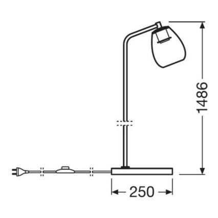 Ledvance - Grīdas lampa CONE 1xE27/40W/230V