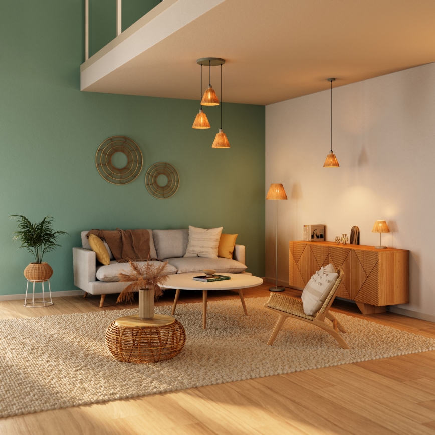 Ledvance - Grīdas stāvlampa DECOR RAFFIA 1xE27/15W/230V raffia bast