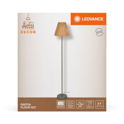 Ledvance - Grīdas stāvlampa DECOR RAFFIA 1xE27/15W/230V raffia bast