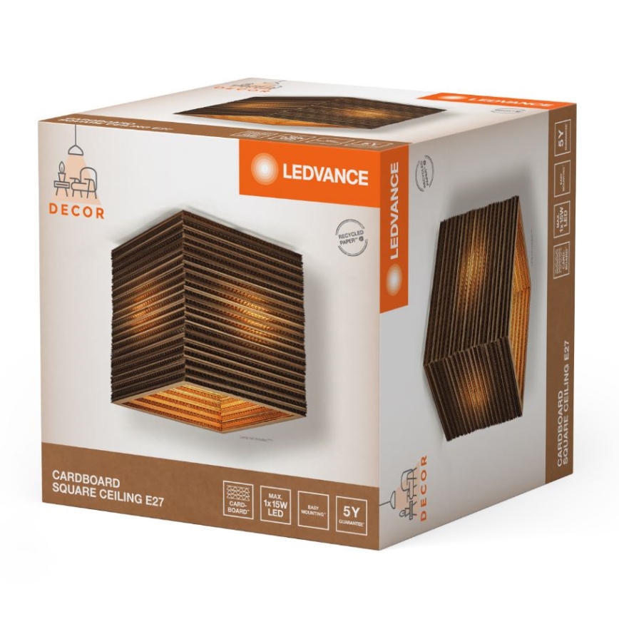 Ledvance - Griestu lampa DECOR CARDBOARD 1xE27/15W/230V 25x25 cm