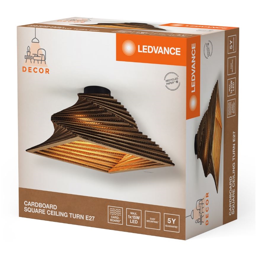Ledvance - Griestu lampa DECOR CARDBOARD 1xE27/15W/230V 40x40 cm