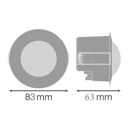 Ledvance - Iegremdējams infrasarkanais kustību sensors FLUSH 230V balts