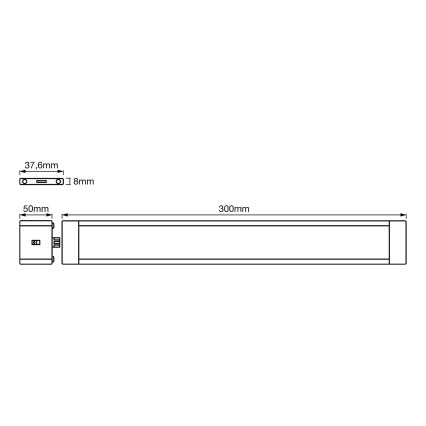 Ledvance - KOMPLEKTS 2x LED Aptumšojama virtuves zem skapīša lampa ar sensoru CABINET LED/11W/230V 3000K