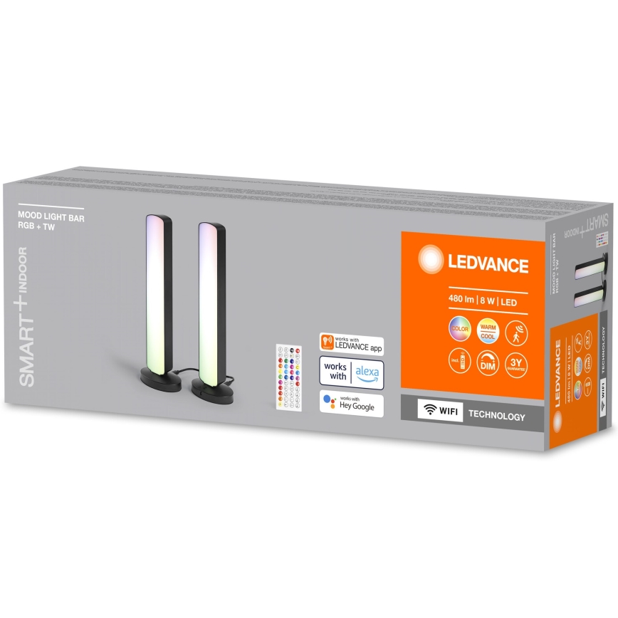 Ledvance - KOMPLEKTS 2x LED RGBW Aptumšojama galda lampa MOOD LIGHT LED/4W/230V Wi-Fi + tālvadības pults