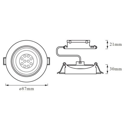 Ledvance - KOMPLEKTS 3x LED Aptumšojama iegremdējama lampa SIMPLE LED/4,9W/230V