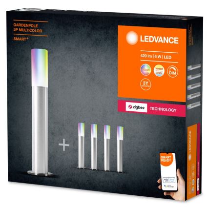 Ledvance - KOMPLEKTS 5x LED RGBW Aptumšojama āra lampa SMART+ GARDENPOLE LED/6W/230V IP44