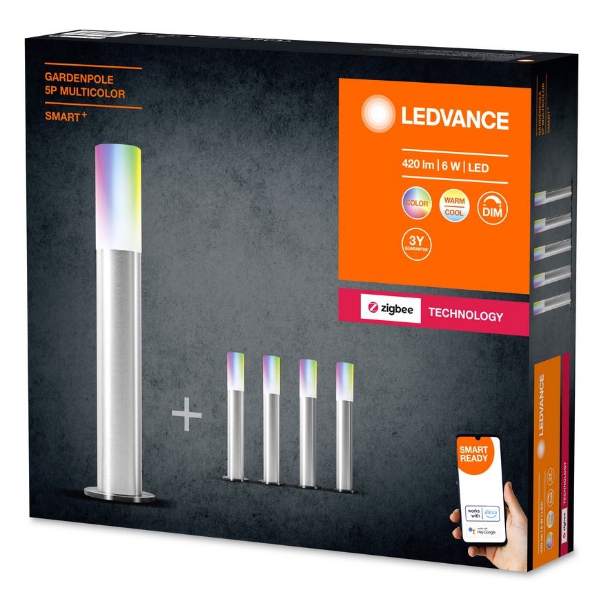 Ledvance - KOMPLEKTS 5x LED RGBW Aptumšojama āra lampa SMART+ GARDENPOLE LED/6W/230V IP44