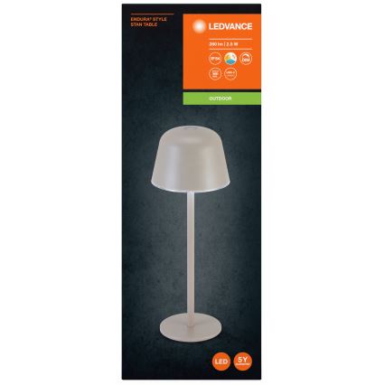 Ledvance - LED Aptumšojama āra uzlādējama lampa TABLE LED/2,5W/5V IP54 bēša