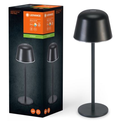 Ledvance - LED Aptumšojama āra uzlādējama lampa TABLE LED/2,5W/5V IP54 melna