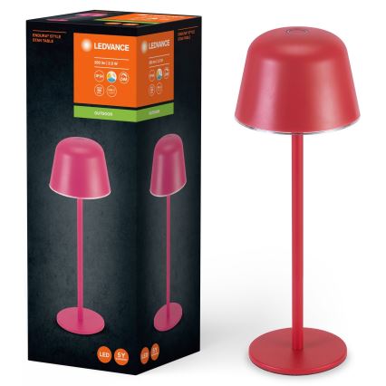 Ledvance - LED Aptumšojama āra uzlādējama lampa TABLE LED/2,5W/5V IP54 sarkana