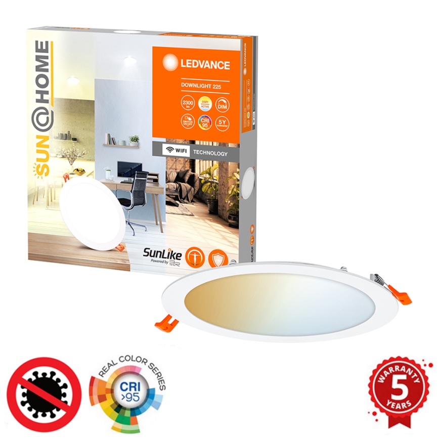 Ledvance - LED Aptumšojama iegremdējama lampa SUN@HOME LED/22W/230V 2200-5000 CRI 95 Wi-Fi